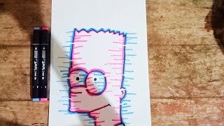 How to draw BART the Simpsons glitch effect  | by Ahmad Dani