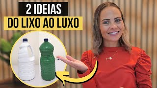 2 IDEIAS ESPETACULAR COM EMBALAGEM DE ÁGUA SANITÁRIA✨Reciclagem com EMBALAGEM PLÁSTICA Muito Fácil