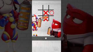 POV Pomni win Tic Tac Toe Challange but Anger.....| Inside Out 2 #shorts