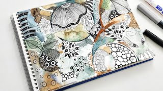 Watercolor Zentangle Art | Zentangle Over Watercolor Tutorial