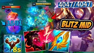 BLITZCRANK FULL AP MID COM 4 MIL DE MANA E ULT INFINITA !! - LEAGUE OF LEGENDS