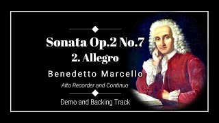 2. Allegro - Sonata in B-flat major Op.2 No.7 - Benedetto Marcello - Alto Recorder Demo & BackTrack