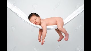 Funny sleeping baby in the Amusement park