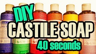 DIY DR.  BRONNER'S LIQUID CASTILE SOAP RECIPE in 40 SECONDS