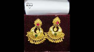 Daily wear gold earrings designs 2024/2024 Gold Earring Design/light weight gold #earrings#gold #new