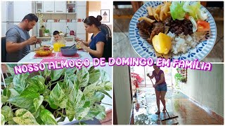 Nosso Almoço de Domingo em Família| Usei a panela nova| Cortei a Jiboia e fiz Mudinhas| Amanda Maria