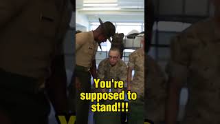 Drill Instructors Enforce Discipline on Distracted Recruit #army #military #clash