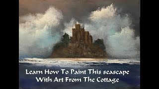 ART SEASCAPE LEARN TO PAINT THIS ACRYLIC PAINTING #seascapelesson #seascapecastle #learnart