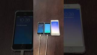 iPhone 5s on iOS 7 vs iPhone 5c on iOS 8 vs iPhone 6 Plus on iOS 9 boot up test #shorts #iphone #ios