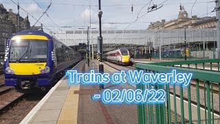 Trains at Edinburgh Waverley (east side) - 02/06/22