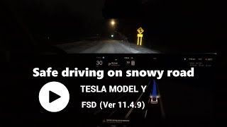 Several issues while using FSD(Full Self-Driving) in snowy conditions in Chicago 시카고 폭설 자율주행