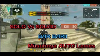 SOLO Vs SQUAD RANKED, Sampai Booyah Kill 20,Garena FREE FIRE