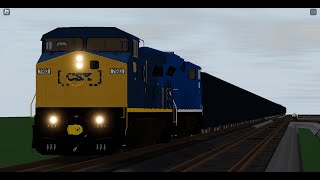 CSX 7903 Leads Long Coal train With Mid-DPU