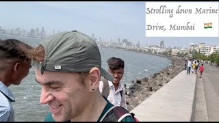 Strolling down Marine Drive meeting random people, Mumbai, India 🇮🇳