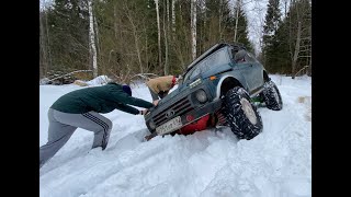 Сложный маршрут, едем на лебедках!!! УАЗ Hunter, Suzuki jimny, Нивы.