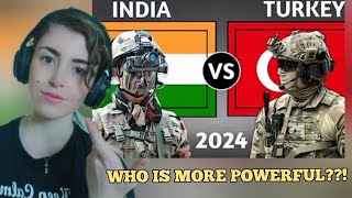 Foreigner reacts to INDIA Vs TURKEY Military Power Comparison 😮 #powercomparison #militarypower