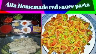 Evening snack| Atta pasta | eggless | Pasta in red sauce | red sauce pasta |socialtvpunjabi