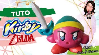 Tuto fimo Kirby habillé en Link de Zelda.