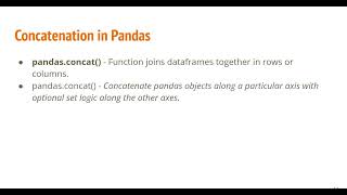 Concatenating and Merging Data || Pandas concatenation - Part 1