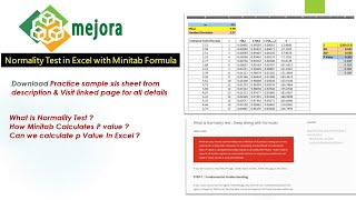 What is Normality test & Formula , How to do it in Minitab & Excel