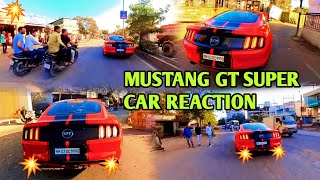 Mustang GT Super Car Reaction 😍 || Loudest Exhaust Sound 😳 || Public Reaction On GT 😎