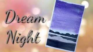 How to paint a beautiful night scene with acrylic painting | Dream Night Painting | Dark Knight.