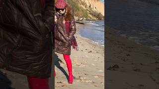 Sunny beach waves and heels