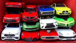 Box Full of Car Toys /Nissan GTR R50, Bugatti  La Voiture, Ferrari SF90, Corvette Stinggray #car