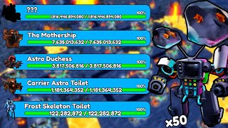 50 STARFALL TV MAN VS EVERY BOSS! (Toilet Tower Defense)