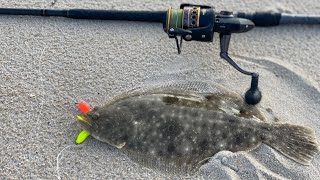 buscando lenguados o flounder en esta playa pero esta difisil encontralos grandes