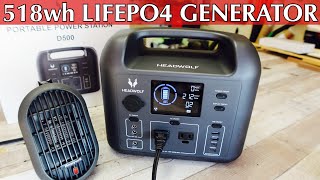 HEADWOLF D500 : 518wh LIFEPO4 Generator