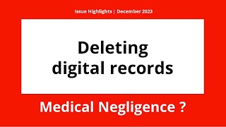 Highlights - December '23 Issue | Medical Law Cases - For Doctors