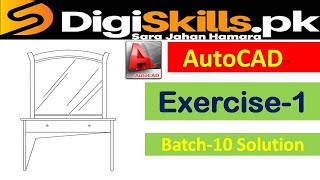 Autocad exercise 1 batch 10 solution // solved exercise of autocad batch 10 digiskills