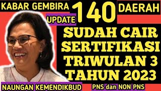 KABAR GEMBIRA 140 DAERAH SUDAH CAIR SERTIFIKASI TRIWULAN 3 TAHUN 2023 ⁉️ CEK SEGERA