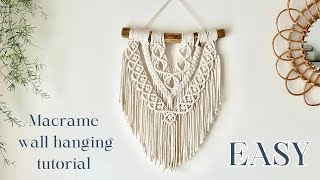 Macrame wall hanging tutorial - step by step - for beginners DIY