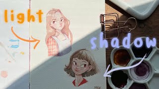 LIGHT and SHADOW: watercolor painting tips