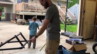 DIY Push mower modification. How to lower the handlebar for kids.