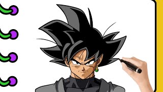 Como Dibujar a GOKU BLACK Paso Paso Fácil - How to Draw GOKU BLACK | Mapi Art Sketch