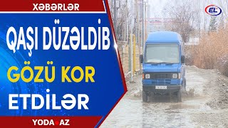 Kanalizasiya xətlərini düzəltdilər, əvəzində yol bərbad günə qaldı