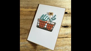 CARDMAKING Pot plant basket handmade card