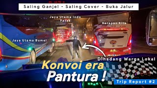 SKILL DRIVER PANTURA MEMANG BEDA !! KONVOI 4 BUS SPORTIF | Trip Akas Mila Sejahtera Cirebon - Madura