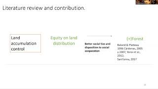 3.7 Collective institutions, private property, equity & forest protection, by Carolina Castro Osorio