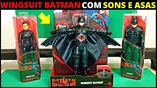 Boneco WingSuit Batman com Asas e Sons - Coleção do Filme The Batman e Selina Kyle - Mulher Gato