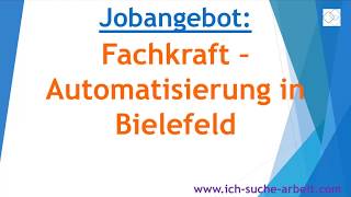 Jobangebot Fachkraft - Automatisierung in Bielefeld