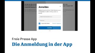 Freie Presse App: Die Anmeldung in der App (2/4)