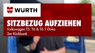 Würth Schonbezüge Volkswagen T5, T6 & T6.1 Doka 3er Rückbank