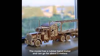 Ugears Heavy Boy Truck VM-03 + Trailer | Educational Mechanical DIY Gear Puzzles Kits for Adults