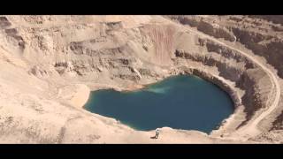 Giant Open Pit Mine Phantom 4 Aerial Footage 2000 Flushes abandoned underground lake Cedar City Utah