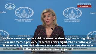 Maria Zakharova "L'intervista a Alexey Paramonov distorta dall'Italia in maniera volgare e cinica"