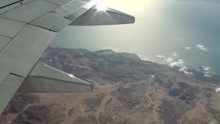 Egypt - mountains of Sinai peninsula seen in aereal shot at approaching Sharm El-Sheikh